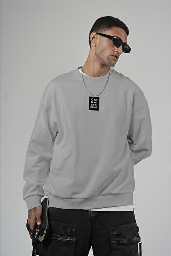 Butik Trend Biz Oversize Sweatshirt Front and Back Label Crew Neck