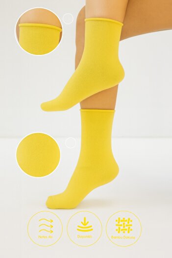 bamboo star Bamboo Women's Elasticless Yellow Seamless Premium Socks - Non-Marking, Non-Tightening Socks