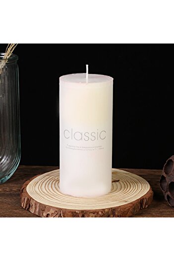 Flippy Decorative Candle, Flippy, Smokeless and Fragrance-Free, 7 x 15 cm, 500 g, Burns 72h, Ivory White