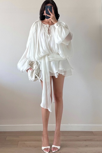 Eka Women's White Dress with Shorts (the Shorts Are Separate in the Form of a Lining.) 1026-221732