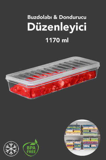 Meleni Home 1 Piece Microwave Compatible Storage Container - Organizer Food Storage Container 1170 ml Transparent