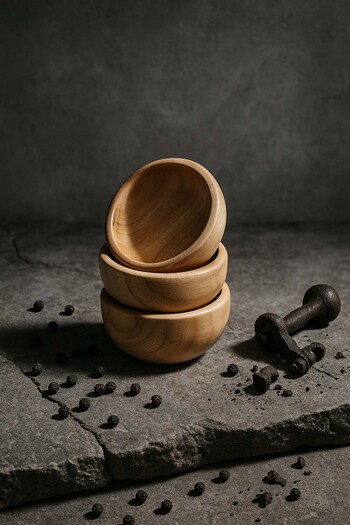Bambuland Bamboo 3-Piece Round Snack Bowl Set – Stylish Presentation and Healthy Use