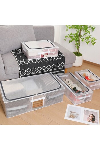 Flippy Storage Box, Flippy, for Shoes and Clothes, Waterproof PVC Mesh, with Side Handles, Foldable, Two-Wa