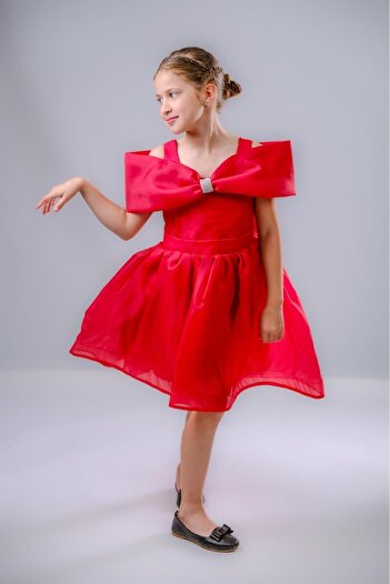 Mnk Baby&Kids Girl's Stone Bowknot Isalon Dress M00763 Red
