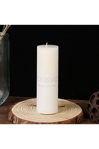 Flippy Decorative Candle, Flippy, Smokeless and Fragrance-Free, 5 x 15 cm, 260 g, Burns 36h, Ivory White