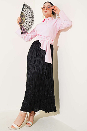 MODA Cross-Tied Skirt Top Crop Short Shirt