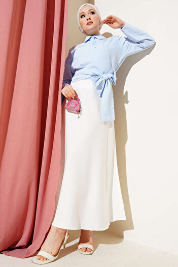 MODA Cross-Tied Skirt Top Crop Short Shirt