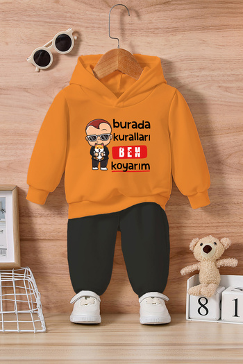 ADABEBEK I Set the Rules Here Printed Bottom and Top Baby Set 24250