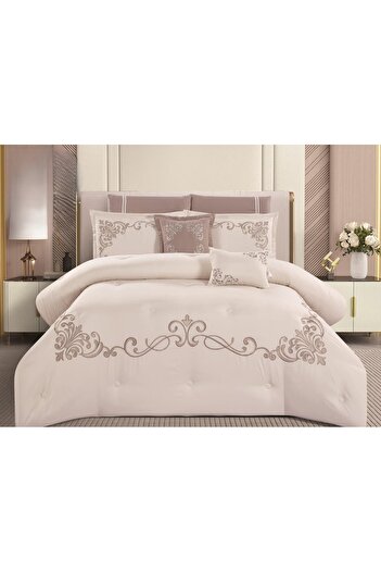 SNOOZYL Embroidered king-size bedspread for elegance and comfort. Microfiber filling, 240*260 cm.