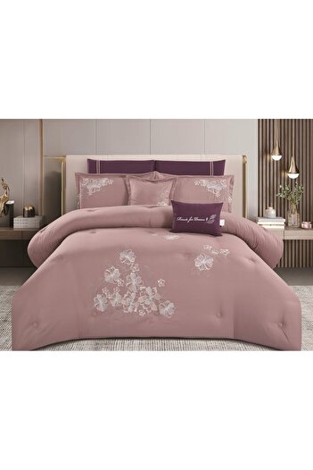 SNOOZYL Embroidered king-size bedspread for elegance and comfort. Microfiber filling, 240*260 cm.