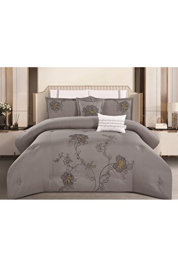 SNOOZYL Embroidered king-size bedspread for elegance and comfort. Microfiber filling, 240*260 cm.