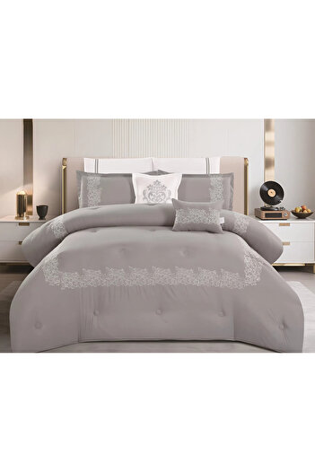 SNOOZYL Embroidered king-size bedspread for elegance and comfort. Microfiber filling, 240*260 cm.
