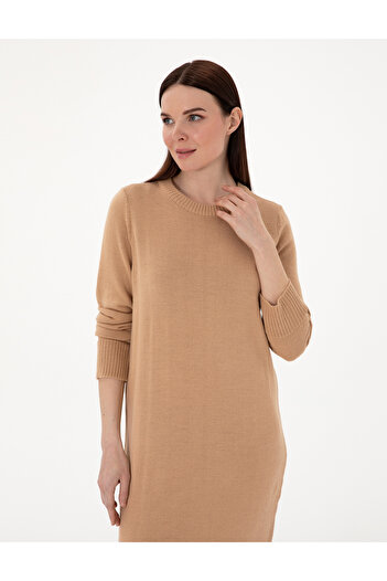 Pierre Cardin Beige Melange Regular Fit Knitwear Dress 50300115-Vr156