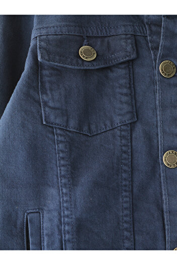 DobaKids Cepli Erkek Çocuk Denim Ceket Çocuk Kot Mont 5-14 Yaş Lacivert