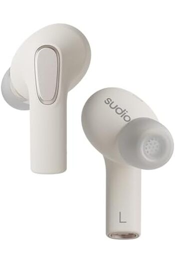 sudio E3 White, In-Ear, True Wireless, Splash Proof, IPX4, Bluetooth v5.3, USB-C, 6 Hours Playtime