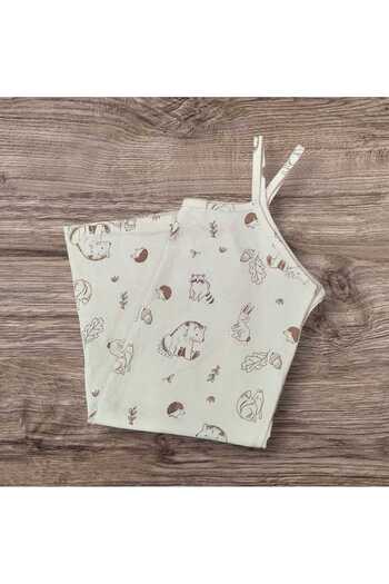 ESTA STORE White Animal Print Tank Top with Straps