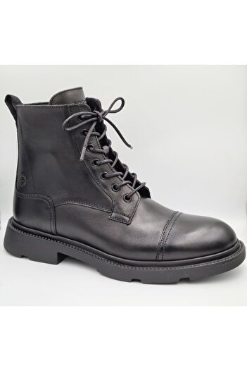 Greyder 18710 5K Black Genuine Leather Inner Lining Genuine Leather Zippered Men's Lightweight Boots
