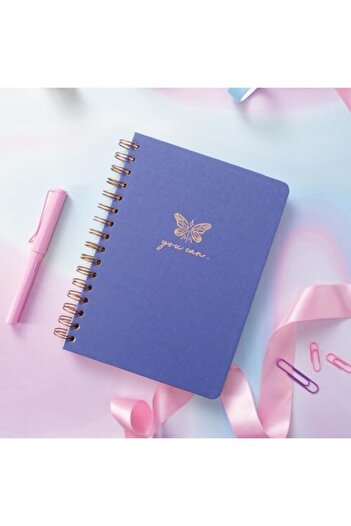 STOREMAX Snshop A5 Spiral Bound Hardcover Linen Checkered Undated Notebook Lilac 467437