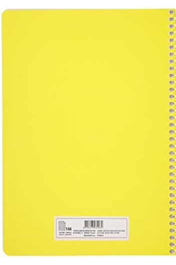 STOREMAX Snshop Pruva A4 Pet Spiral Cardboard Cover Notebook 144 Sheets - Checkered - Yellow 467437