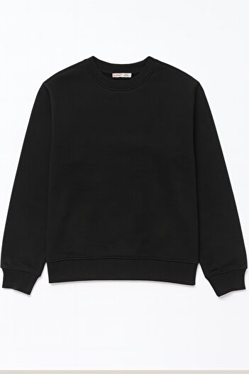 Mixray 2021 Women's Basic 3 Thread Sweatshirt Black