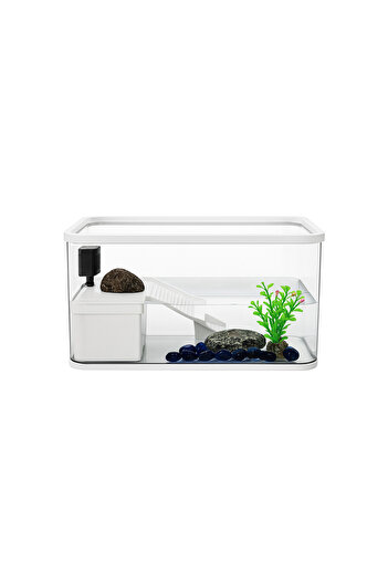 SunSun Acvariu FG-B4 pentru țestoase – 50 cm, cu rampă de cățărare, platformă de basking, filtrare
