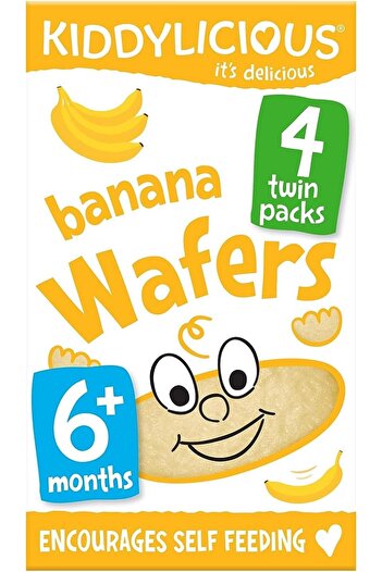 Kiddylicious Banana Wafers - Gluten Free and Dairy Free Snack for Babies - Suitable for 6 Months and
