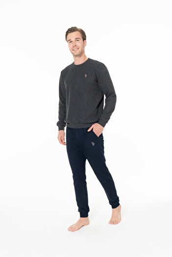 U.S. Polo Assn. Men's Crew Neck Straight Leg Anthracite Pajama Set - Anthracite - Bynva18I99U5-Gant