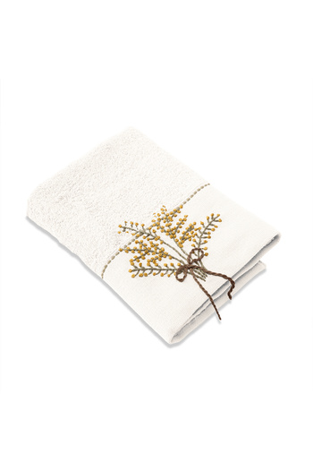 Altınbaşak Laurel Bamboo Embroidered Hand Towel 50 X 90 Ecru