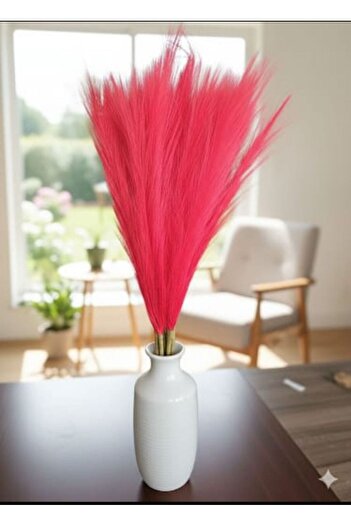YASİMA Dekoratif Kırmızı Pampas Çiçeği 70 cm – Ev, Salon ve Ofis İçin Vazo Süsü