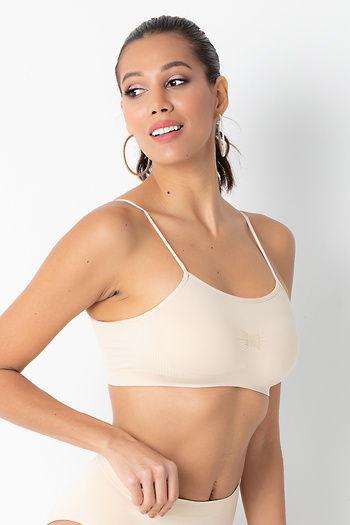 Miorre Doremi Thin Strap Gathered Bra with Cover