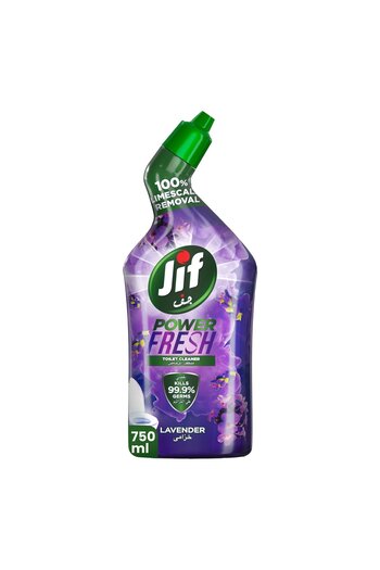 Jif Power Fresh Lavender Toilet Cleaner 750 ml Removes Stains Kills Germs and Leaves Fresh Scent