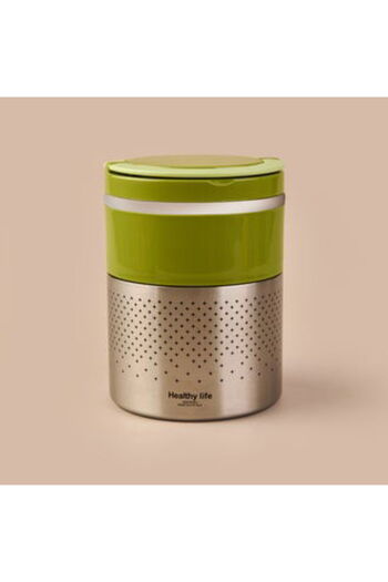 MATMEL 2 Layer Steel Food Thermos - Green - 1.5 Lt
