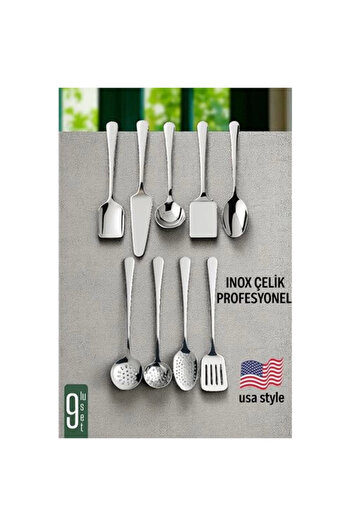 thebestnzm Bx American Style Serving Set 9 Pieces - Professional Stainless Steel Dowry Set