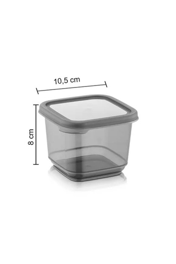 Meleni Home 1 Square Storage Container with Lid - Airtight Food Sugar Spice Storage Container 500 ml Anthracite
