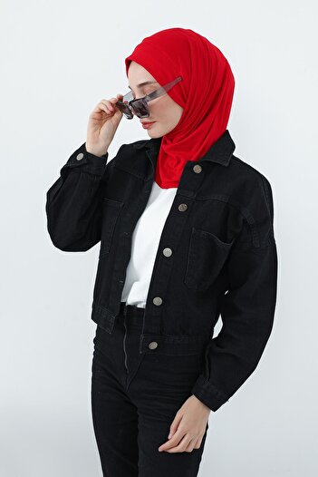 Aisha's Design Combed Cotton Bonnet with Neck Covering Feature and Headphone Opening, B-94, Red