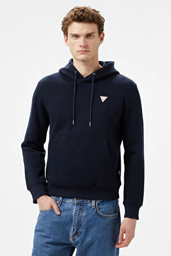 Guess Ανδρικό φούτερ με κουκούλα GJ HOOD SLIM MINI - Μπλε ναυτικό