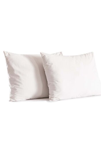 Mandaş 2 Pieces Ecru Color Cotton Pillowcase with Cover (50X70)