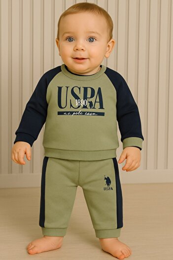 U.S. Polo Assn. Baby Boy Top and Bottom 2-Piece Set