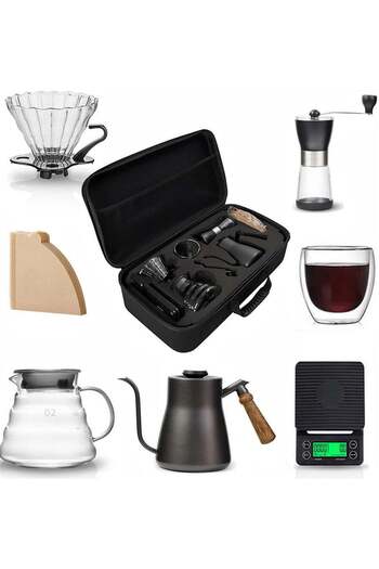 Shopit Pour Over Coffee Maker Set With Carry Case Black 600ml