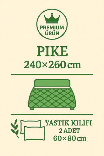 Evimcim Double Premium Pike Set – Cream Color, Embossed Floral Pattern