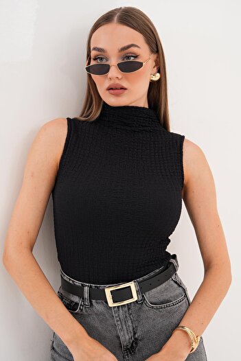 ŞİMAL Women's Half Fisherman Sleeveless Wrap Blouse 255273 -