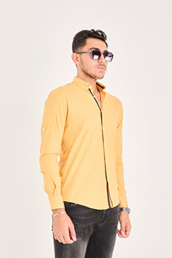 jack carisma Poplin Cotton Lycra Slim Fit Men's Shirt with Point Print