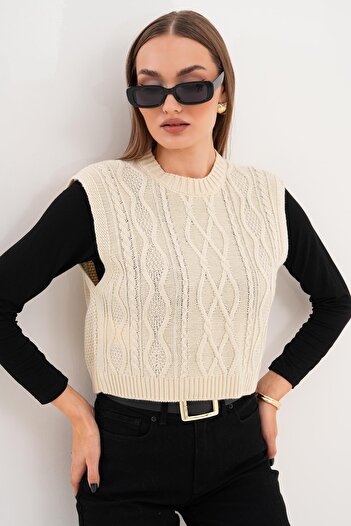 ŞİMAL Women's Knitted Pattern Sweater 255108 -