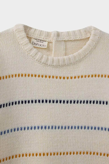 DeFacto Striped Knitwear Beige Baby Boy Sweater C8872A5/Bg387