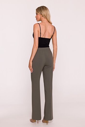 Stylove Women's wide-leg trousers with creases