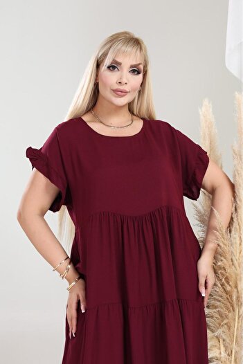 mervemoda Women's Large Size Sleeveless Summer Dress