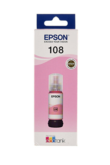 EPSON 108 EcoTank Light Magenta Ink Bottle, Up to 2100 Pages, 70ml, Magenta