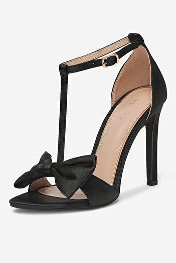 DeeZee Women's High Heel Sandals Low Black Stiletto 38