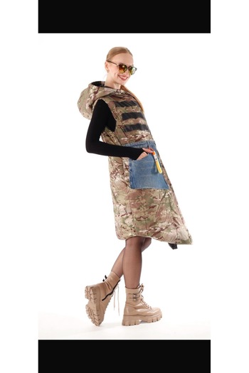 Sep Butik Design Camouflage Vest Coat