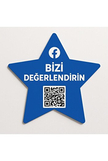 Komut Facebook Star-Shaped Review Card - with Qr Code